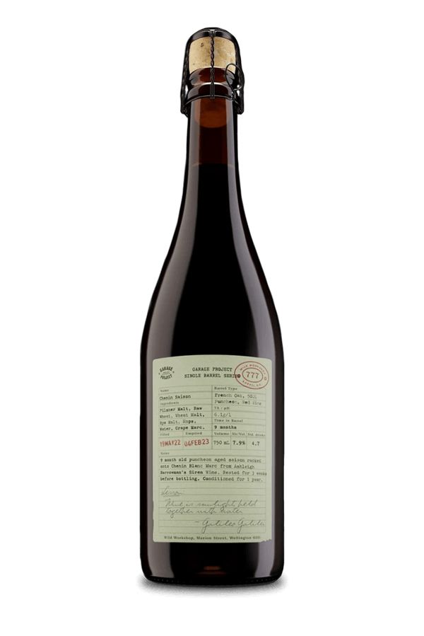 Single Barrel 777: Chenin Saison Farmhouse Ale Saison