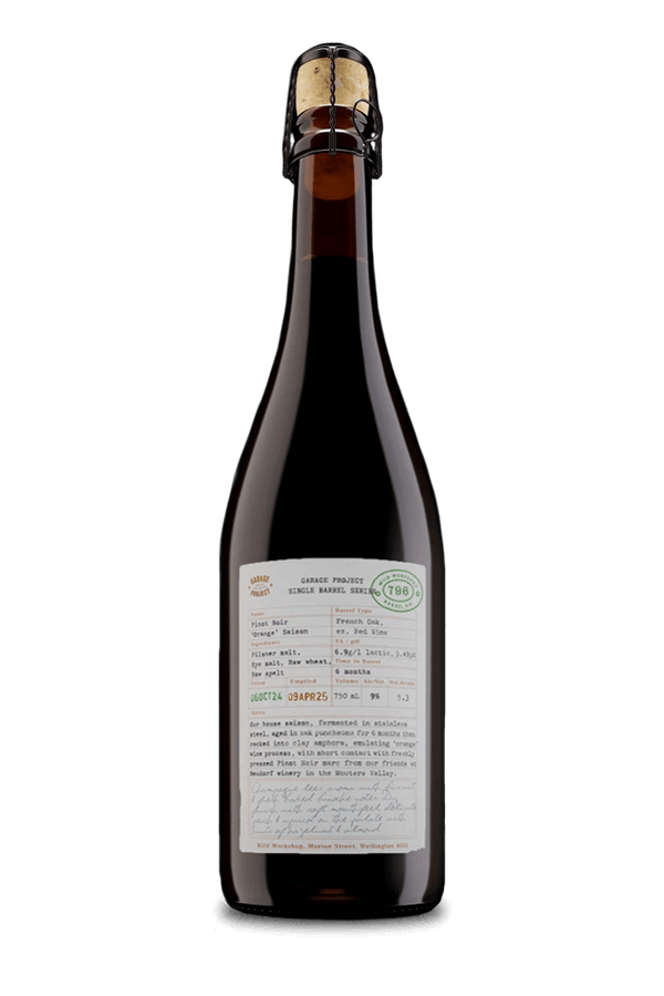 Single Barrel 796: Pinot Noir 'Orange' Saison Farmhouse Ale Saison